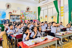 Giờ học của học sinh Trường Tiểu học Thuận Kiều (phường Đông Hưng Thuận).