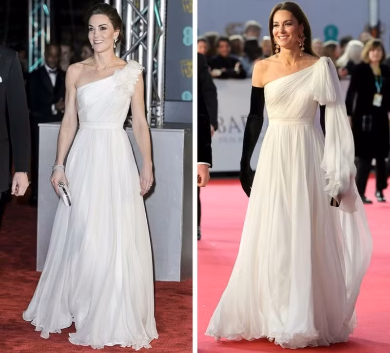 Hình ảnh Công nương Kate Middleton năm 2019 và 2023. Cách mặc lại quần áo cũ đẳng cấp của sao Hollywood