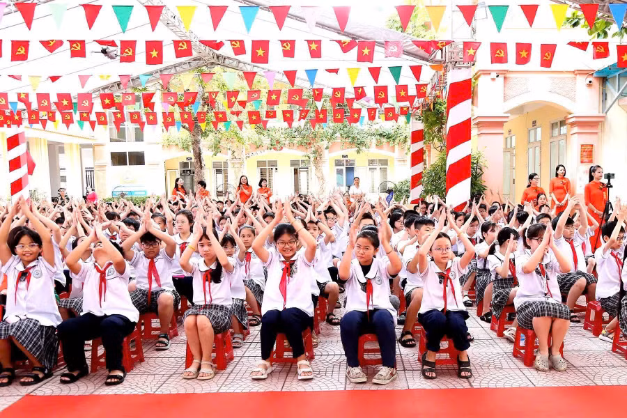 Học sinh Trường Tiểu học Lê Hồng Phong, phường Phù Liễn, TP Hải Phòng.