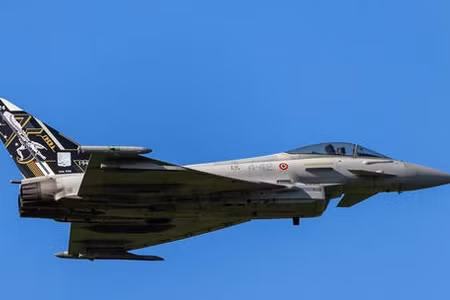 Một chiếc tiêm kích Eurofighter Typhoon của Áo tại triển lãm hàng không ở Zeltweg, Áo, ngày 7/9/2024.