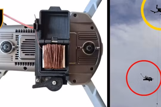 YoYo dùng dây bắt UAV Mavic của Nga.