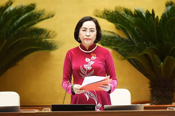 Phó Chủ tịch Quốc hội Nguyễn Thị Thanh phát biểu. Ảnh: Quang Khánh.
