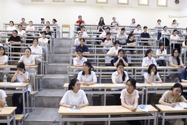 Thí sinh dự thi đánh giá năng lực năm 2026 của Trường Đại học Sư phạm Hà Nội.