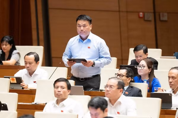 ĐBQH Đặng Ngọc Huy - Quảng Ngãi phát biểu thảo luận sáng 21/4.