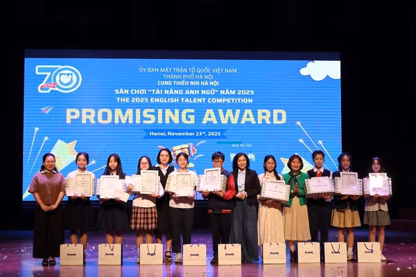 Sân chơi 'Tài năng Anh ngữ 2025' khơi mở đam mê ngoại ngữ cho thiếu nhi Thủ đô