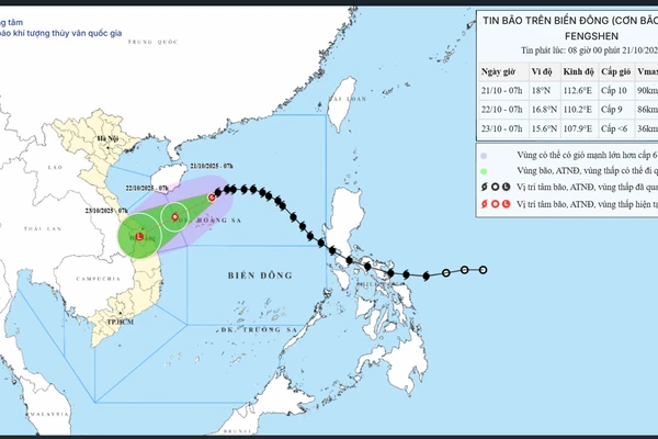 Bão Fengshen gây mưa lớn khu vực Hà Tĩnh đến Quảng Ngãi