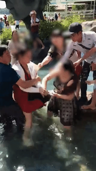 Tranh nhau vị trí chụp ảnh ở Đà Lạt, 2 phụ nữ lao vào “ẩu đả” ngay giữa hồ nước ảnh 1 Tranh nhau vị trí chụp ảnh ở Đà Lạt, 2 phụ nữ lao vào ẩu đả ngay giữa hồ nước-1