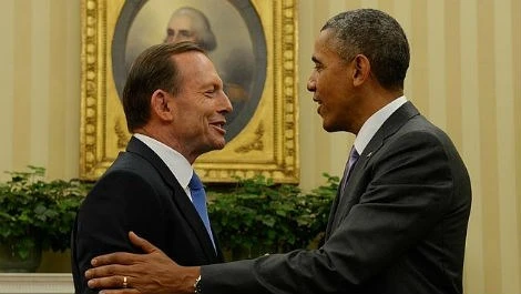 Tổng thống Mỹ Barack Obama cùng Thủ tướng Australia Tony Abbott trong cuộc gặp tại Nhà Trắng ngày 12/6.