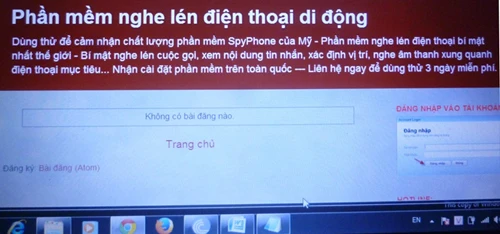 Một trang quảng cáo phần mềm nghe lén điện thoại. Ảnh chụp màn hình.