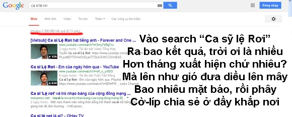 Thơ vui tặng ca sĩ Lệ Rơi