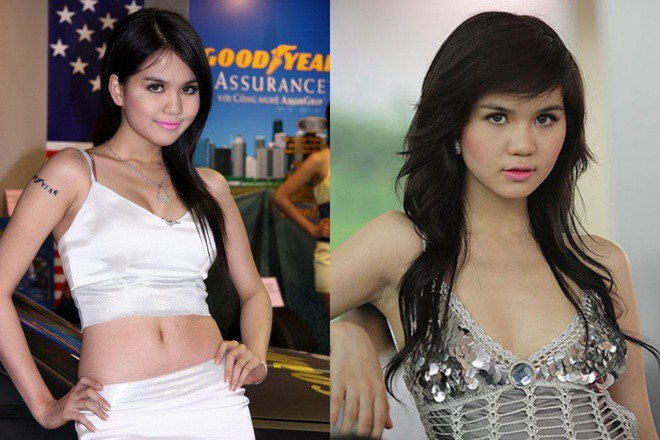Ngọc Trinh lúc mới vào nghề thường trang điểm đậm, trông khá quê. Thân hình không được nuột nà như hiện tại. Ngọc Trinh lúc mới vào nghề thường trang điểm đậm, trông khá quê. Thân hình không được nuột nà như hiện tại.