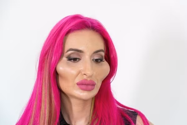 Người ta bơm vòng nọ vòng kia, riêng cô này chỉ bơm má để có “hai gò má to nhất thế giới” - ảnh 2