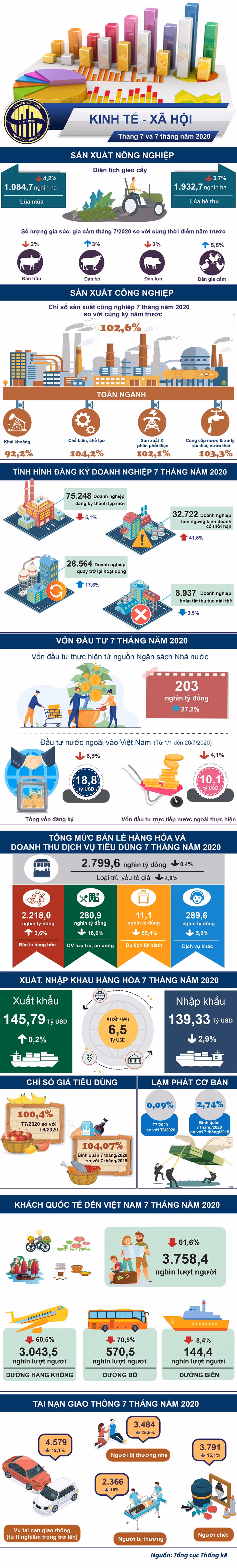 Toàn cảnh kinh tế - xã hội 7 tháng đầu năm 2020 qua những con số ảnh 1