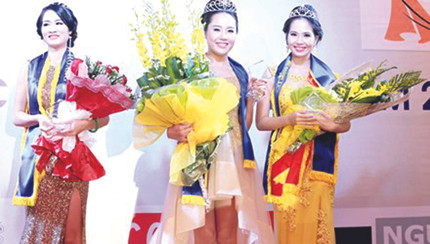 Top 3 “Nữ hoàng sắc đẹp Việt Nam 2014”, cuộc thi đang làm ồn ào dư luận. Ảnh: TL