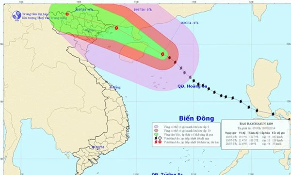 Bão số 2 đang đi thẳng vào Vịnh Bắc Bộ nước ta và sẽ gây mưa lớn trên toàn miền Bắc.