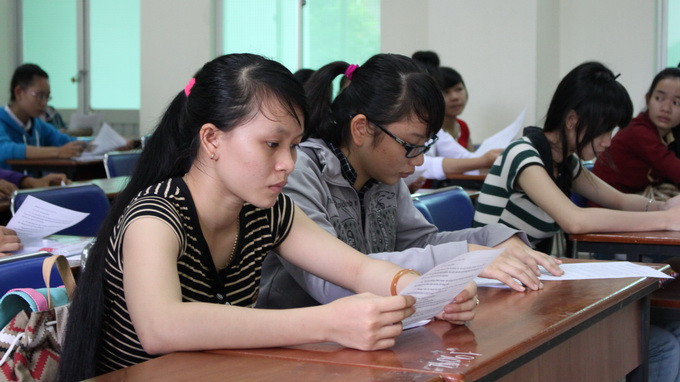 Thí sinh dự thi ĐH năm 2014 - Ảnh - Minh Giảng
