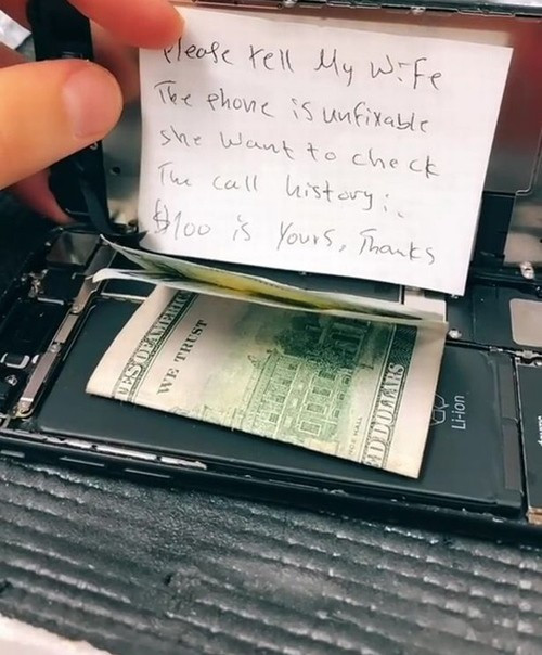 Nội dung của tờ giấy. Ảnh: Mani Warda. Tìm thấy tờ giấy bí ẩn gài trong iPhone của khách, anh thợ sửa máy hỏi ý kiến cư dân mạng - ảnh 3