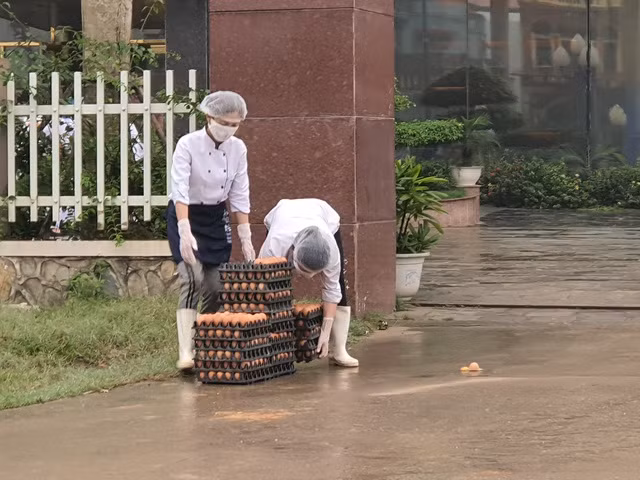 Nhân viên phục vụ tại khách sạn J&amp;C chuẩn bị sẵn sàng đón các chuyên gia.