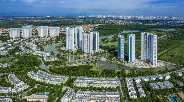 Đà phục hồi của thị trường bất động sản bắt đầu từ quý III và tăng tốc vào quý cuối của năm 2020. Trong ảnh là khu đô thị xanh Ecopark.