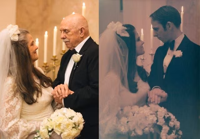 Ngưỡng mộ bộ ảnh cưới độc đáo của cặp vợ chồng U80 sau 50 năm kết hôn - 2