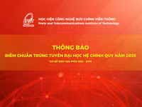 Học viện Công nghệ Bưu chính Viễn thông công bố điểm chuẩn năm 2026