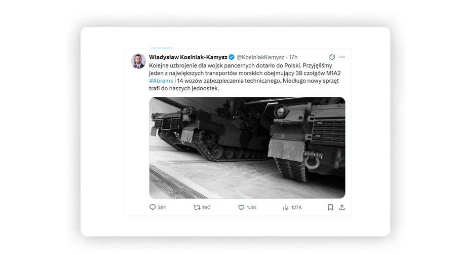 Bộ trưởng Quốc phòng Ba Lan Władysław Kosiniak-Kamysz xác nhận việc Mỹ giao lô xe tăng Abrams mới. screenshot-5.jpg