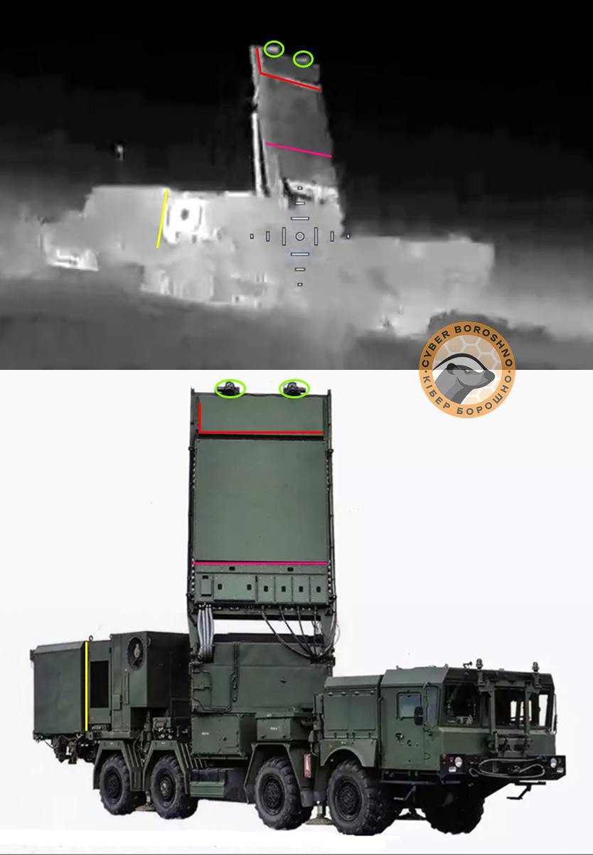 Radar 96L6E Yenisei được cho là bị máy bay không người lái GUR tấn công phá hủy ở Crimea, được nhận dạng bằng cảm biến Kiberboroshno. img-20250808-105850-642.jpg