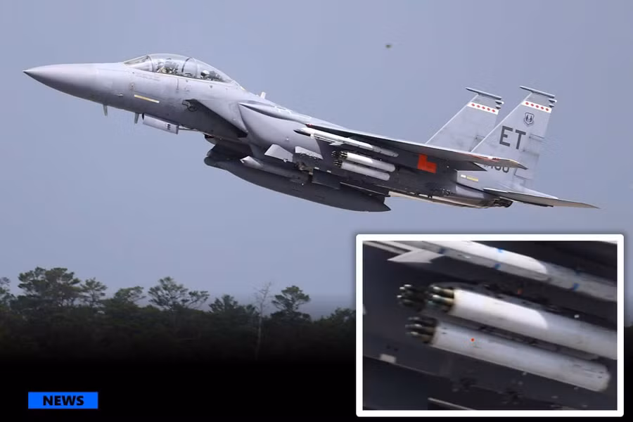 Tiêm kích F-15 mang 42 tên lửa giá rẻ để diệt cả bầy máy bay không người lái