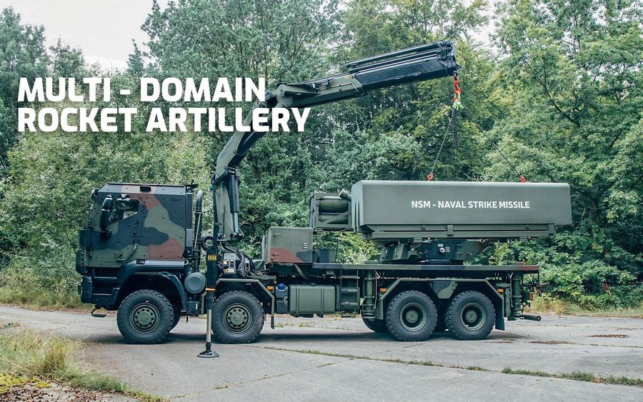 Xe phóng của tổ hợp EuroPULS MLRS tích hợp ống phóng đạn tên lửa chống hạm NSM. zavantazhennya-2-4.jpg