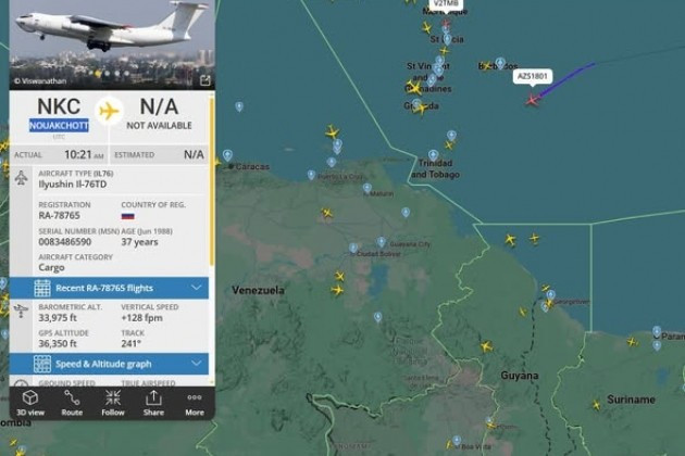 Tuyến đường máy bay Il-76 Nga sử dụng để mang hàng hóa bí mật tới Venezuela. 573353503-10240573135370977-4692146234109951129-n.jpg
