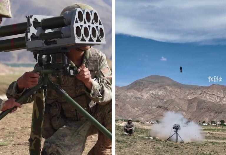 Bệ phóng rocket đa nòng bí ẩn được phát hiện trong tay binh sĩ Trung Quốc