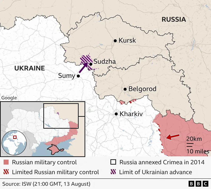 Quân đội Ukraine có thể sắp tấn công mạnh mẽ vào vùng Kursk và Belgorod. _133533277_belgorod_kursk_state_of_emergency_1308_640-nc.jpg