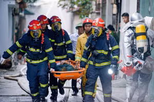 Gần 200 người tham gia diễn tập phương án phòng cháy và cứu nạn, cứu hộ tại khu dân cư.