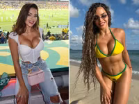 Nữ CĐV Colombia quyến rũ hết nấc, khuấy động khán đài sân Azteca 