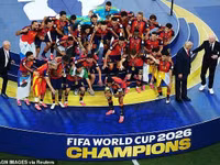 Tây Ban Nha tưng bừng nâng Cúp vàng World Cup 2026