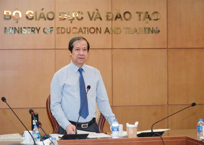 Bộ trưởng Nguyễn Kim Sơn phát biểu tại cuộc làm việc.