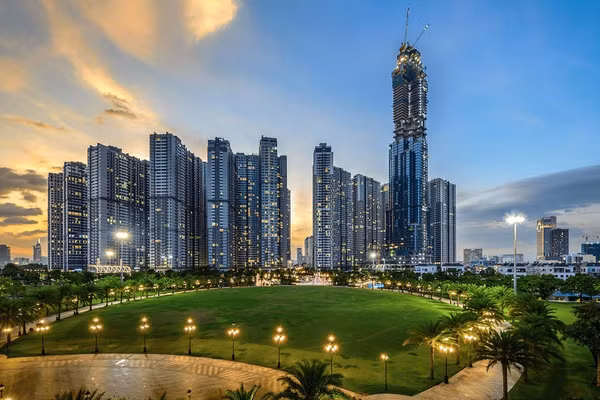 Lấy cảm hứng từ khu Central Park New York, dự án Vinhomes Central Park được định hướng quy hoạch trở thành khu đô thị xanh, hiện đại và cao cấp hàng đầu Việt Nam. (Ảnh: Vneconomy)