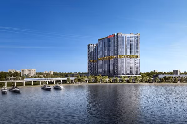 Phối cảnh tổng thể dự án The Gió Riverside với vị thế tiếp giáp sông Đồng Nai