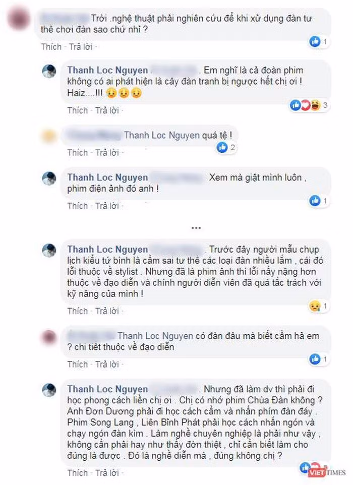 Comment của độc giả về lỗi sai trong bộ phim.