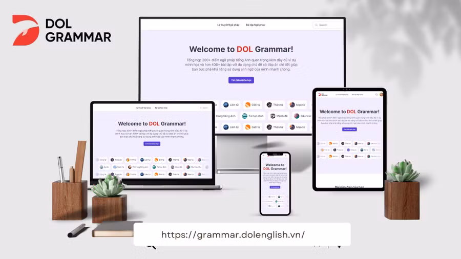 Giao diện website của DOL Grammar hiện đại, thân thiện người dùng - Ảnh: V.SAN.