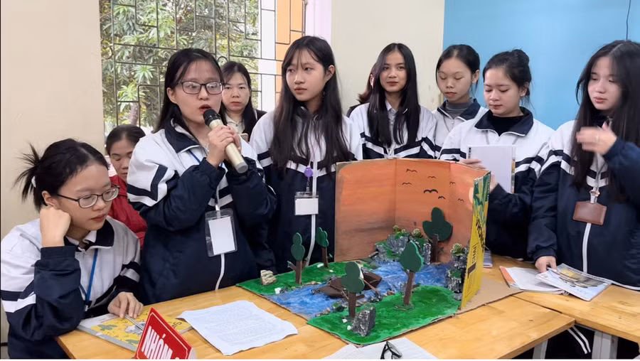 Học sinh thuyết trình, trình bày tác phẩm qua mô hình sản phẩm. Học sinh thuyết trình, trình bày tác phẩm qua mô hình sản phẩm.