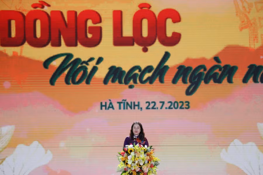 Phó Chủ tịch nước Võ Thị Ánh Xuân phát biểu tại chương trình. Phó Chủ tịch nước Võ Thị Ánh Xuân phát biểu tại chương trình.