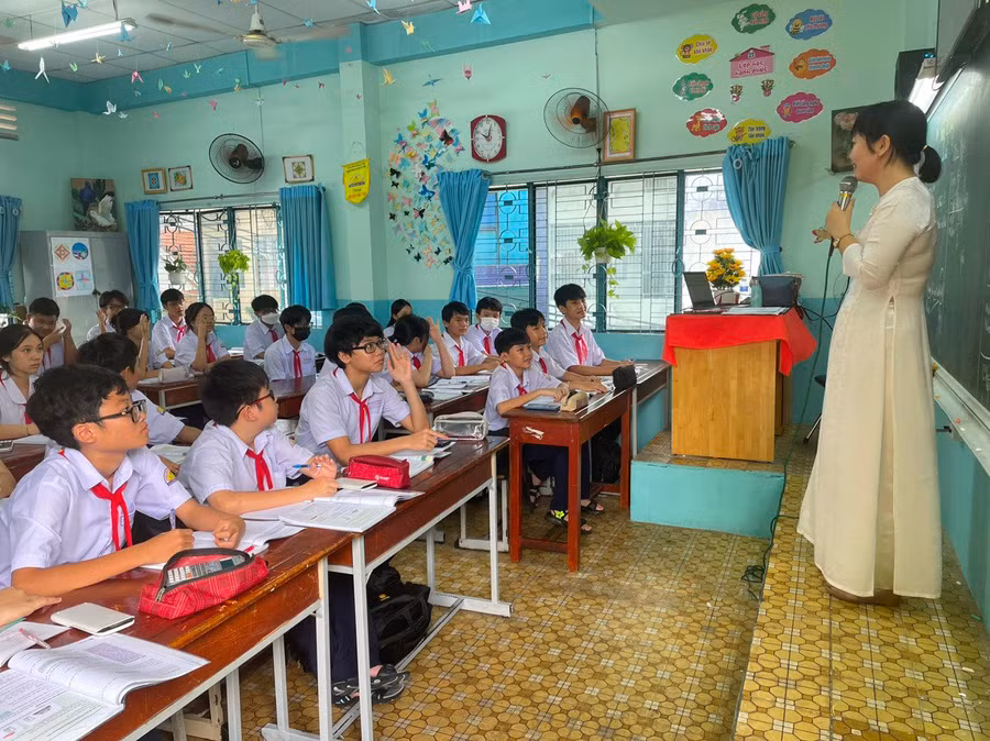 Một giờ học của học sinh Trường THCS Nguyễn Văn Trỗi.