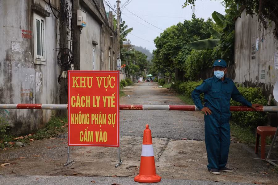 Một khu vực đang thực hiện phong tỏa tại Hà Tĩnh