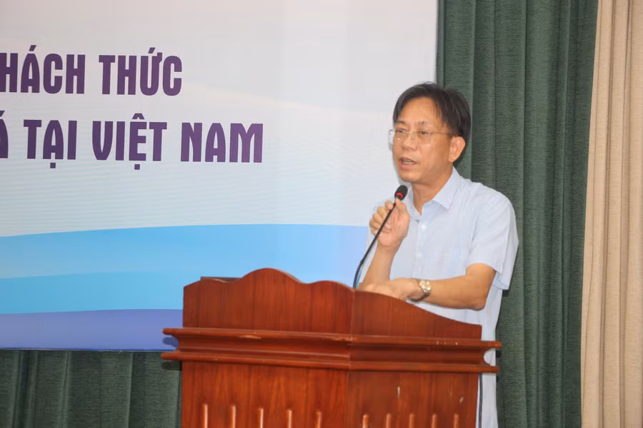 Ths Hồ Hồng Hải chia sẻ tại hội thảo.