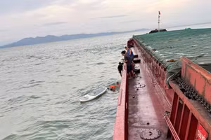 Khu vực tìm thấy 2 bố con bị sóng đánh dạt khi đi tắm biển Xuân Thành (Hà Tĩnh).