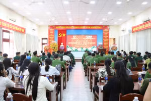 Quang cảnh buổi lễ khai giảng.