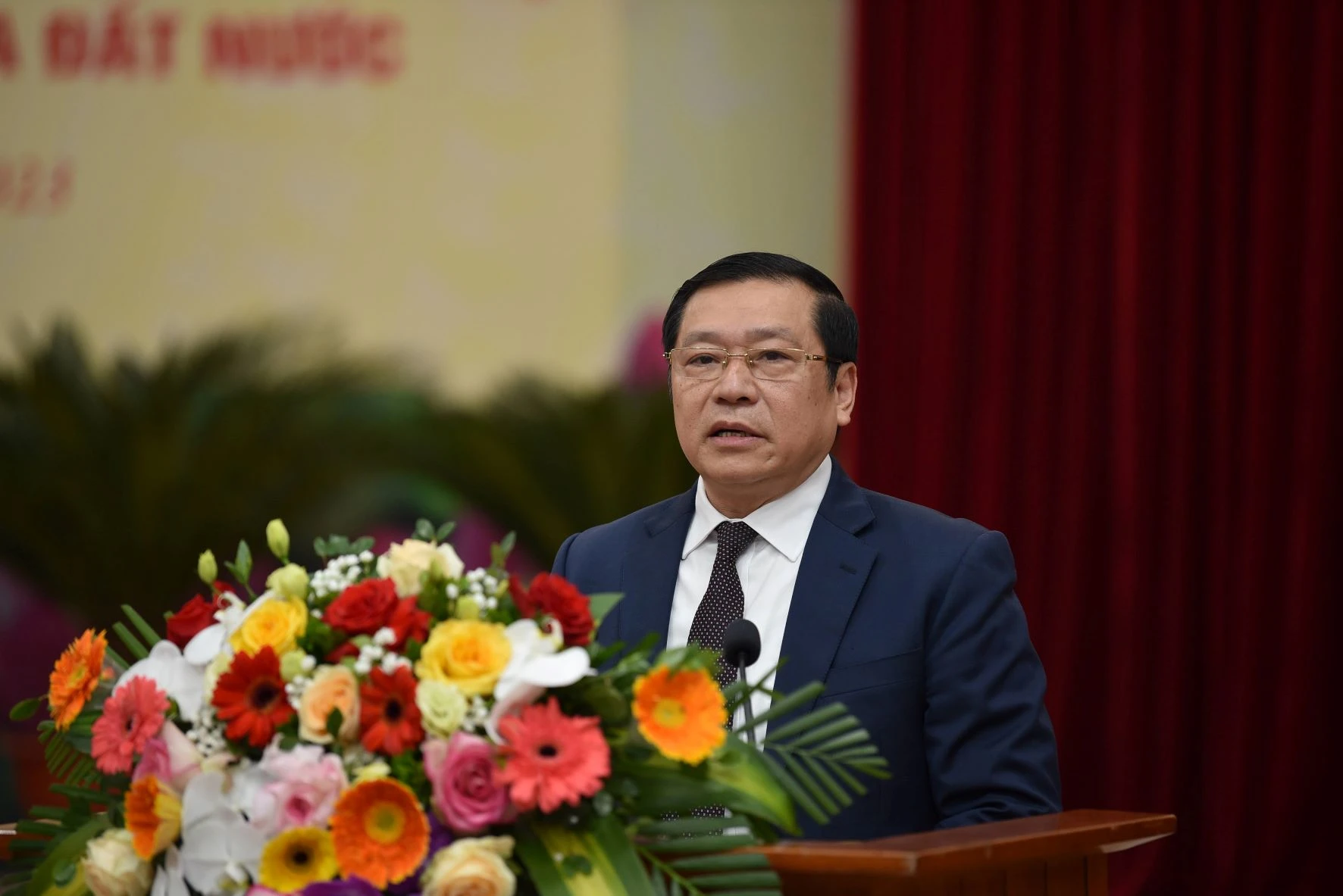 Ông Lại Xuân Môn, Phó trưởng Ban thường trực Ban Tuyên giáo Trung ương phát biểu tại Hội nghị.