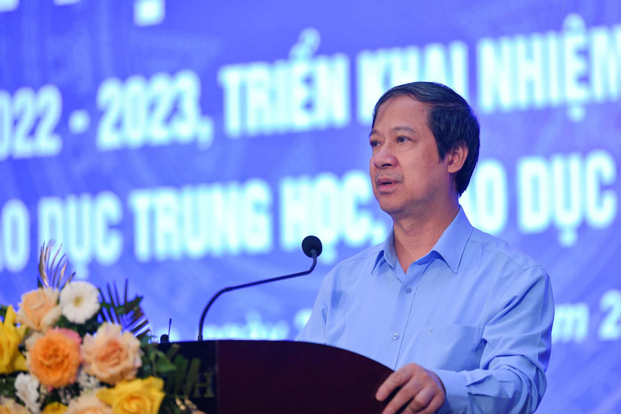 Bộ trưởng Bộ GD&amp;ĐT Nguyễn Kim Sơn phát biểu tại Hội nghị.