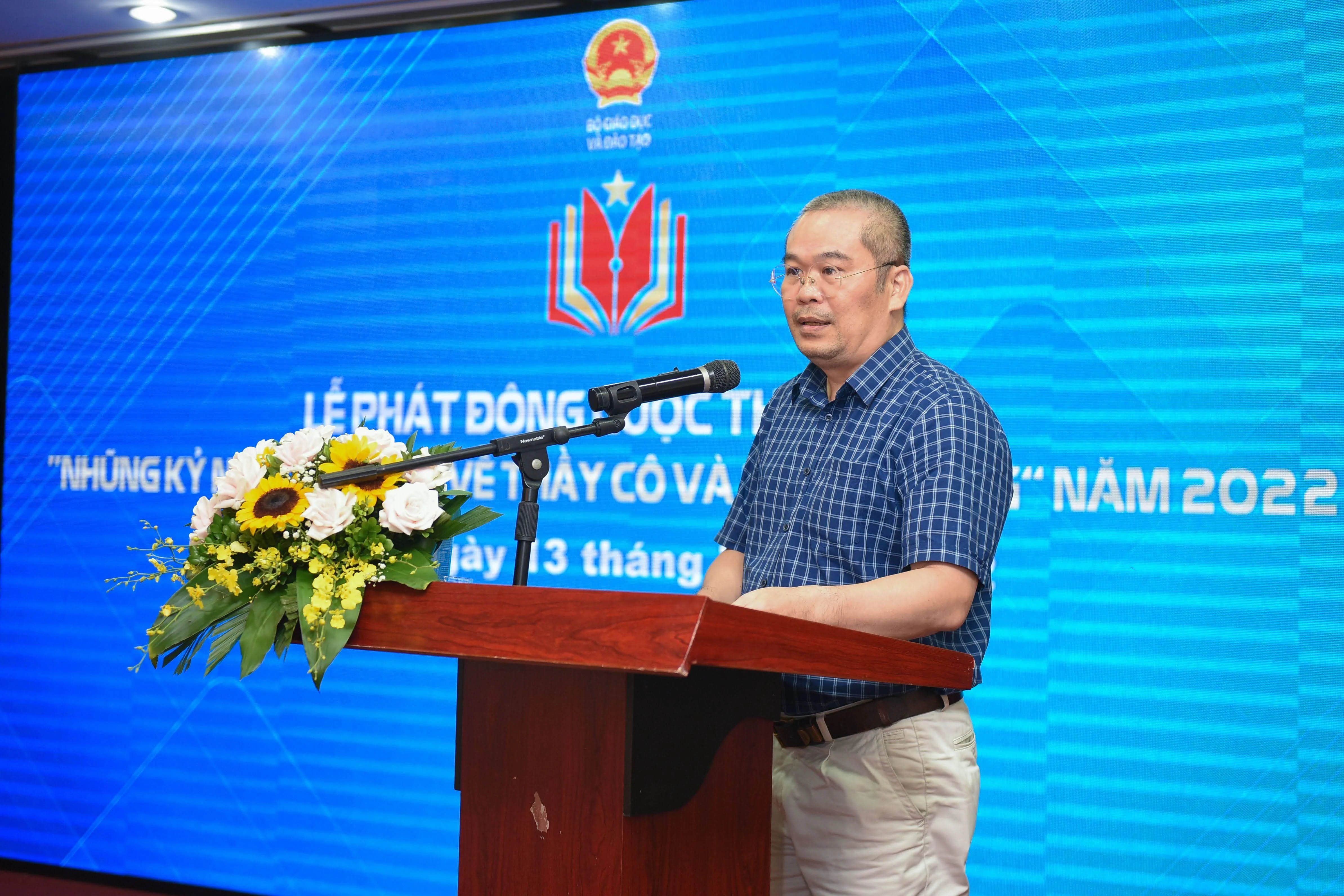 Ông Phạm Quỳnh, Phó Tổng Biên tập Nhà xuất bản Giáo dục Việt Nam phát biểu tại lễ phát động.